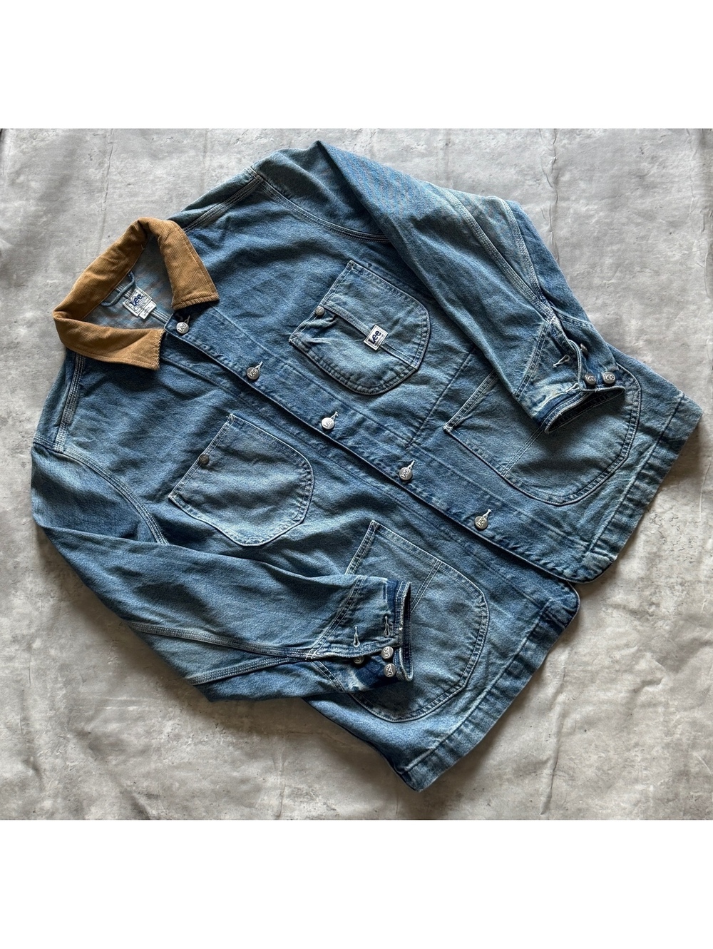 RARE Vintage 70s Lee Denim Workwear Chore Coat Faded Size XL